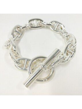 Hermes Chaine D'ancre Bracelet TGM Silver
